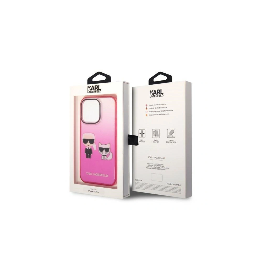 Hurtownia GSM - Etui Karl Lagerfeld KLHCP14LTGKCP Apple iPhone 14 Pro hardcase růžový/pink Gradient Ikonik Karl & Choupette - KLD1168 - {ean13} - Hurt