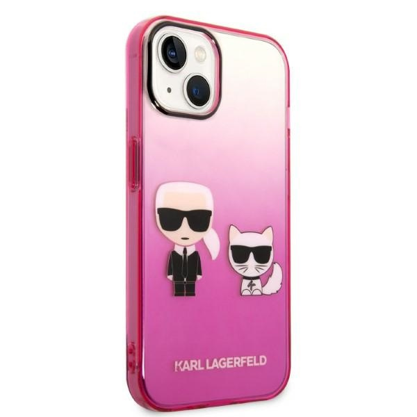 Kryt Karl Lagerfeld KLHCP14MTGKCP Apple iPhone 14 Plus / 15 Plus hardcase pink Gradient Ikonik Karl & Choupette