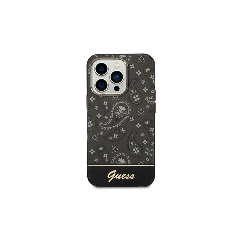Etui Guess GUHCP14LHGBNHK Apple iPhone 14 Pro czarny/black hardcase Bandana Paisley