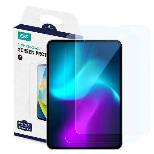 ESR Distributor - 4894240083789 - ESR578 - ESR Tempered Glass Apple iPad Pro 11 2020/2021 (2, 3 gen)/iPad Air 10.9 2020/2022 (4, 5 gen) Clear [2 PACK] - B2B homescreen