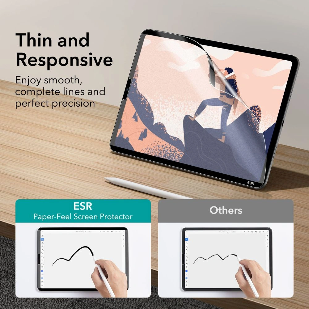 Hurtownia GSM - Folie ESR Paper Feel Magnetic Apple iPad Pro 11 2020/2021 (2., 3. Gen)/iPad Air 10.9 2020/2022 (4., 5. Gen) Matt Klar - ESR580 - {ean13} - Hurt