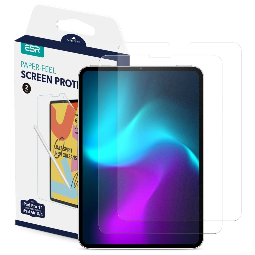 Hurtownia GSM - Folie ESR Papiergefühl Apple iPad Pro 11 2020/2021 (2, 3 Gen)/iPad Air 10.9 2020/2022 (4, 5 Gen) Matt Klar [2 PACK] - ESR582 - {ean13} - Hurt