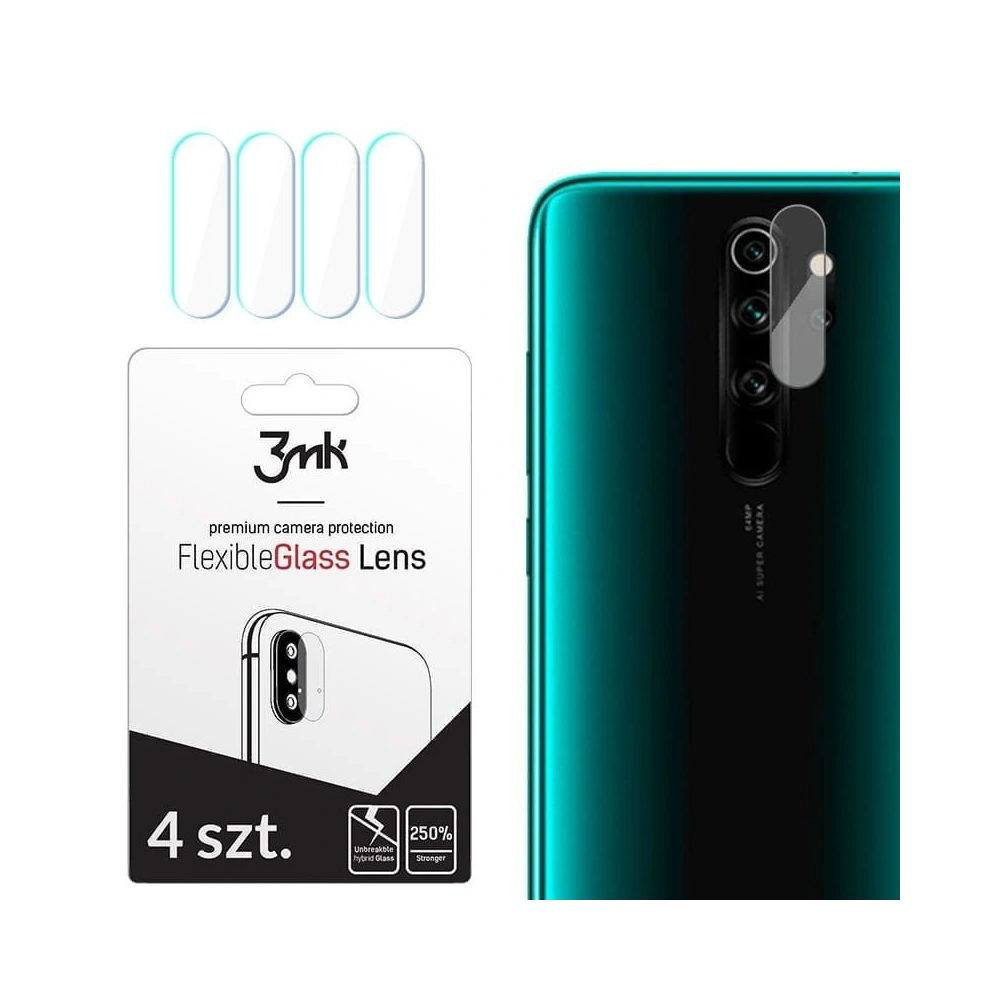 Hurtownia GSM - Szkło hybrydowe na obiektyw aparatu 3MK Lens Protection Redmi Note 8 Pro [4 PACK] - 3MK129 - {ean13} - Hurt
