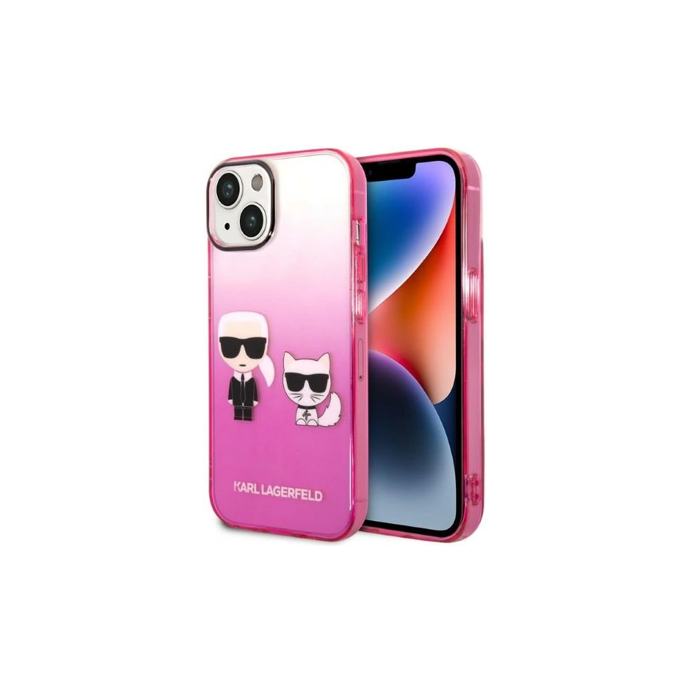 Wholesale Karl Lagerfeld KLHCP14STGKCP Apple iPhone 14 hardcase pink Gradient Ikonik Karl & Choupette - KLD1172 - {ean13} - Hurt