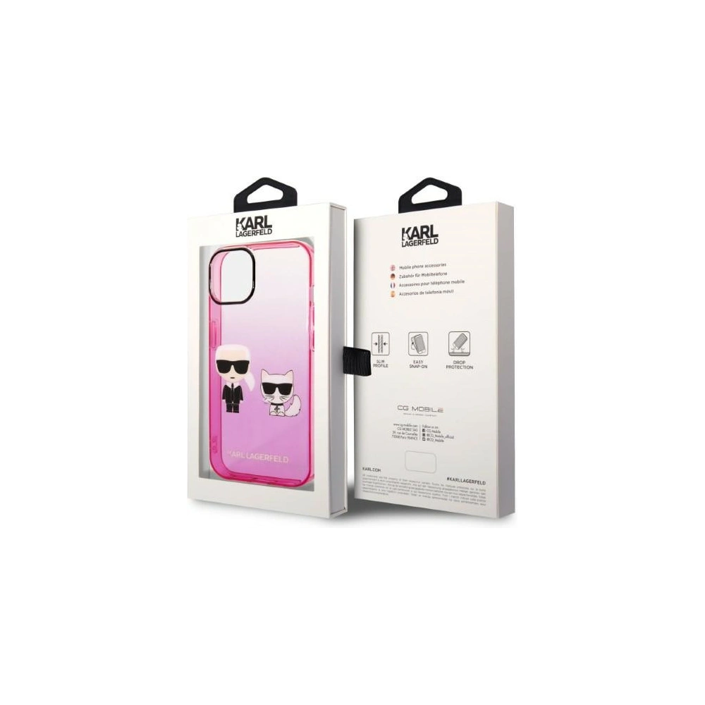 Hurtownia GSM - Etui Karl Lagerfeld KLHCP14STGKCP Apple iPhone 14 hardcase rózsaszín/pink Gradient Ikonik Karl & Choupette - KLD1172 - {ean13} - Hurt