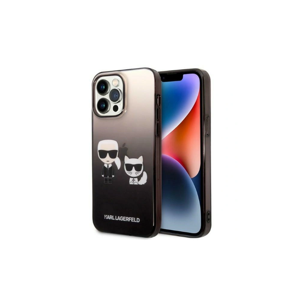 Hurtownia GSM - Etui Karl Lagerfeld KLHCP14XTGKCK Apple iPhone 14 Pro Max hardcase černý/black Gradient Ikonik Karl & Choupette - KLD1173 - {ean13} - Hurt