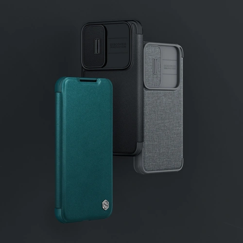 Etui Nillkin Qin Cloth Pro Samsung Galaxy S22+ Plus niebieski