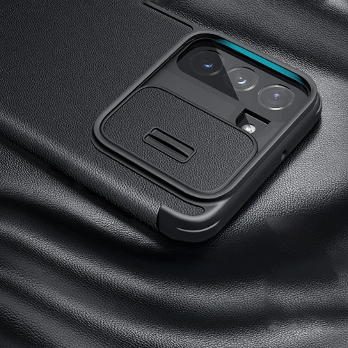 Etui Nillkin Qin Cloth Pro Samsung Galaxy S22+ Plus niebieski