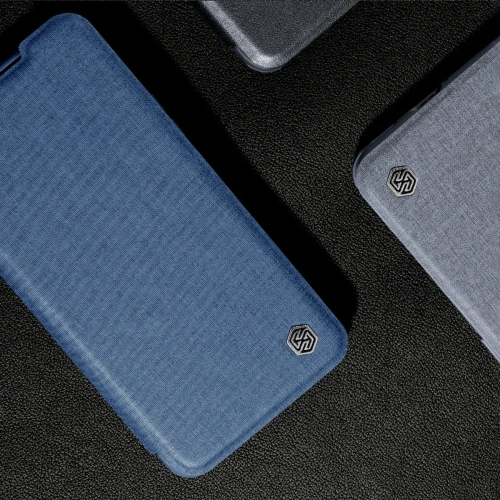 Etui Nillkin Qin Cloth Pro Samsung Galaxy S22+ Plus niebieski