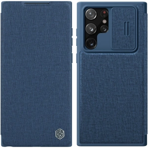 Hurtownia GSM - Etui Nillkin Qin Cloth Pro Samsung Galaxy S22 Ultra modrý - NLK713 - {ean13} - Hurt
