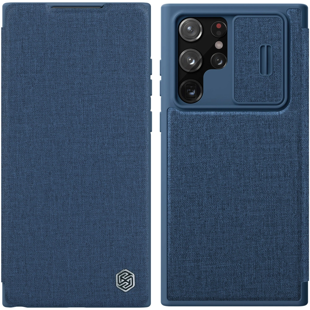 Hurtownia GSM - Etui Nillkin Qin Cloth Pro Samsung Galaxy S22 Ultra modrý - NLK713 - {ean13} - Hurt