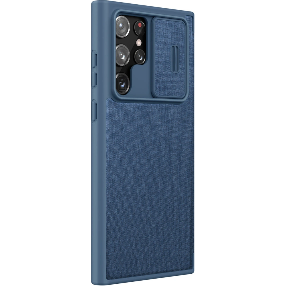 Hurtownia GSM - Etui Nillkin Qin Cloth Pro Samsung Galaxy S22 Ultra modrý - NLK713 - {ean13} - Hurt