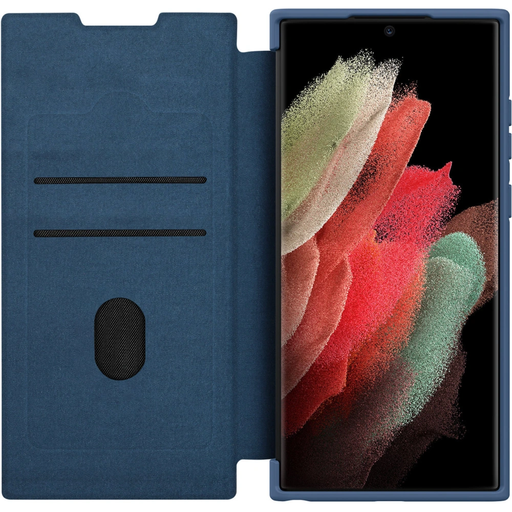 Hurtownia GSM - Etui Nillkin Qin Cloth Pro Samsung Galaxy S22 Ultra modrý - NLK713 - {ean13} - Hurt