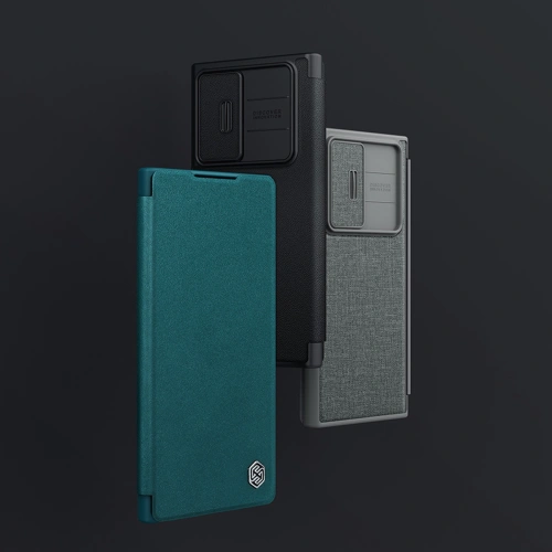 Etui Nillkin Qin Cloth Pro Samsung Galaxy S22 Ultra niebieski