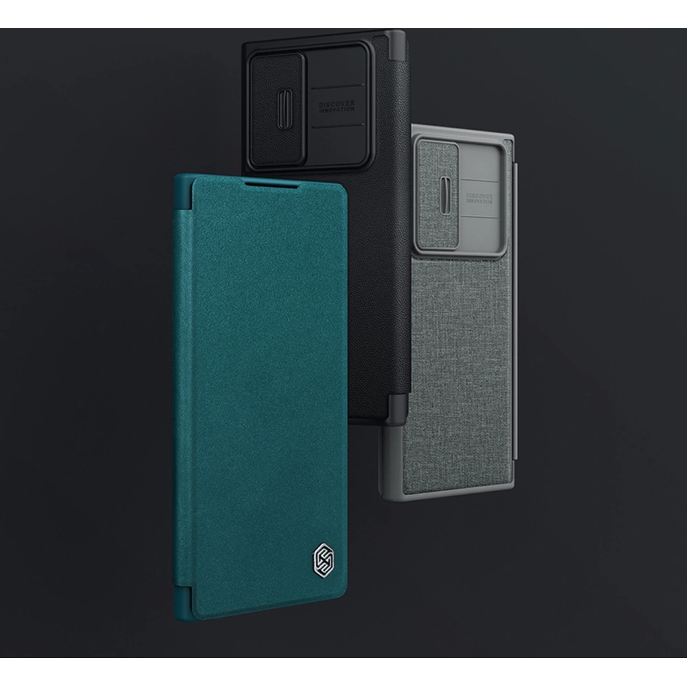 Hurtownia GSM - Etui Nillkin Qin Cloth Pro Samsung Galaxy S22 Ultra modrý - NLK713 - {ean13} - Hurt