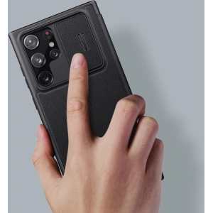 Hurtownia GSM - Etui Nillkin Qin Cloth Pro Samsung Galaxy S22 Ultra kék - NLK713 - {ean13} - Hurt