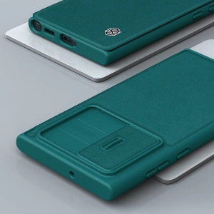 Hurtownia GSM - Etui Nillkin Qin Cloth Pro Samsung Galaxy S22 Ultra modrý - NLK713 - {ean13} - Hurt