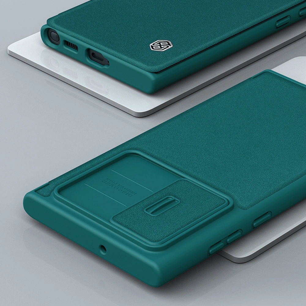 Hurtownia GSM - Etui Nillkin Qin Cloth Pro Samsung Galaxy S22 Ultra modrý - NLK713 - {ean13} - Hurt