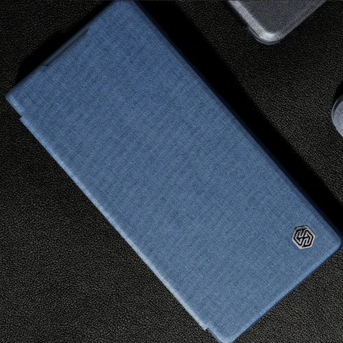 Etui Nillkin Qin Cloth Pro Samsung Galaxy S22 Ultra niebieski