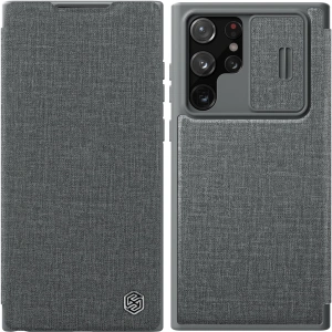 Hurtownia GSM - Etui Nillkin Qin Cloth Pro Samsung Galaxy S22 Ultra šedý - NLK714 - {ean13} - Hurt