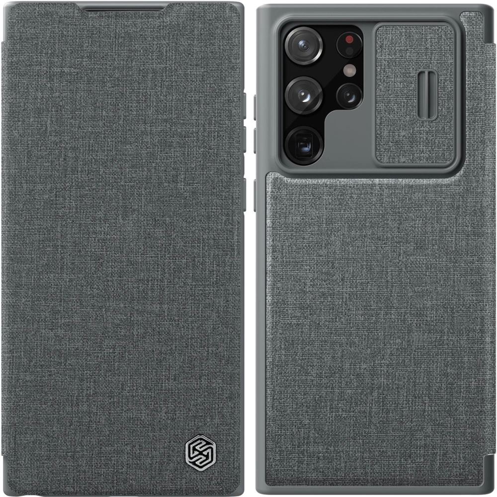 Hurtownia GSM - Etui Nillkin Qin Cloth Pro Samsung Galaxy S22 Ultra gri - NLK714 - {ean13} - Hurt