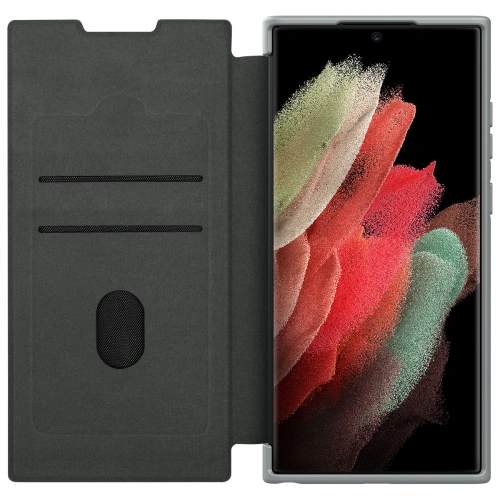 Etui Nillkin Qin Cloth Pro Samsung Galaxy S22 Ultra szary