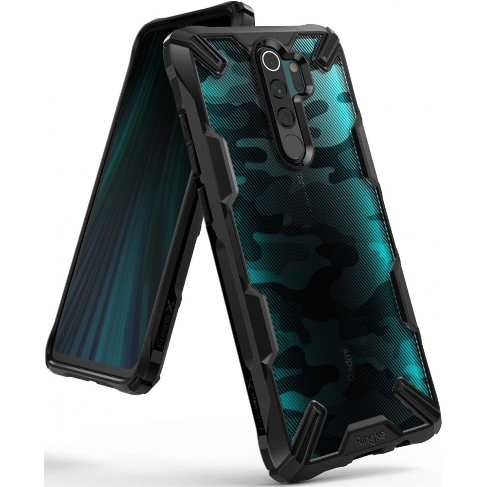 Hurtownia GSM - Etui Ringke Fusion-X Design Redmi Note 8 Pro Camo (Moro) černé - RGK1033MOB - {ean13} - Hurt