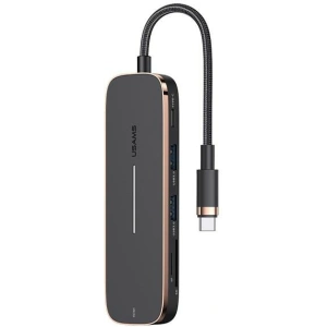 Hurtownia GSM - Hub USAMS 2xUSB/USB-C/HDMI/Micro SD+SD fekete SJ575HUB01 - USA790 - {ean13} - Hurt