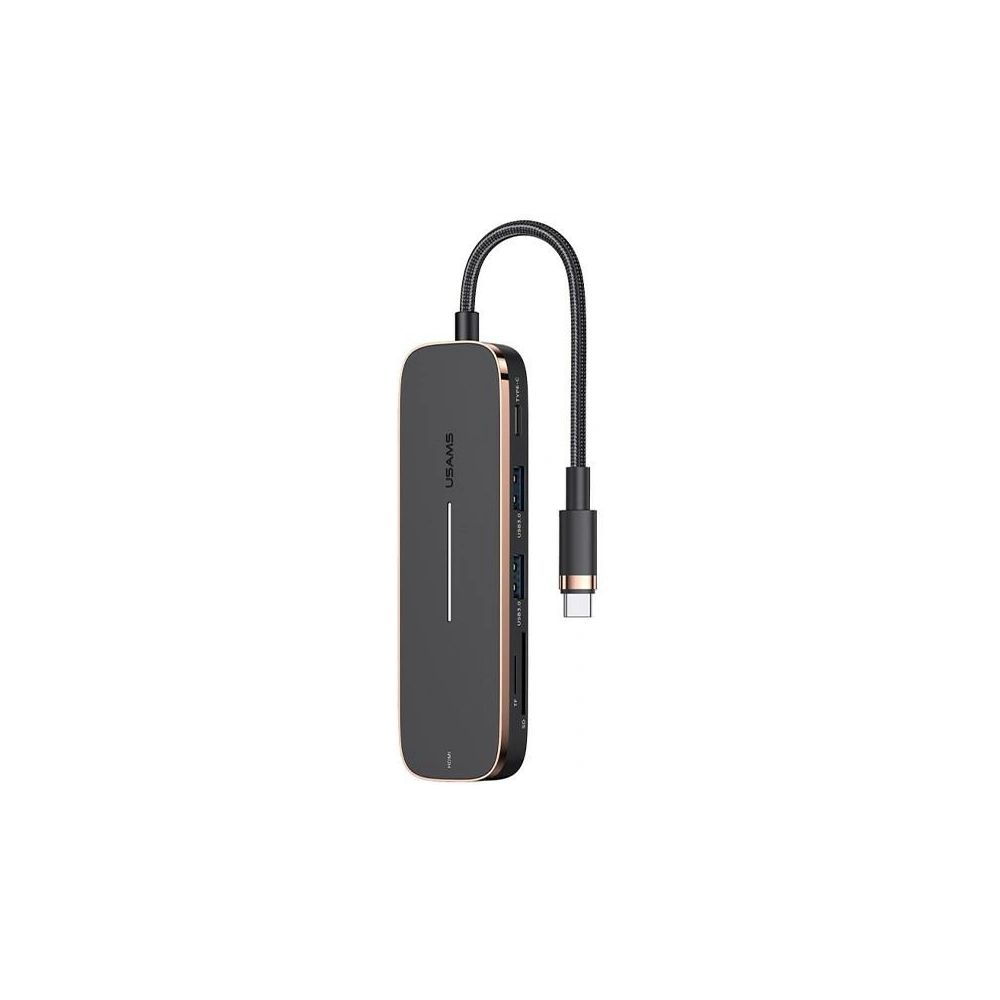 Hurtownia GSM - Hub USAMS 2xUSB/USB-C/HDMI/Micro SD+SD negru/SJ575HUB01 - USA790 - {ean13} - Hurt
