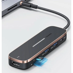 Hurtownia GSM - Hub USAMS 2xUSB/USB-C/HDMI/Micro SD+SD fekete SJ575HUB01 - USA790 - {ean13} - Hurt