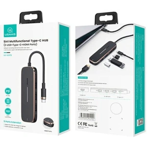 Hurtownia GSM - Hub USAMS 3xUSB/USB-C/HDMI fekete SJ578HUB01 - USA791 - {ean13} - Hurt