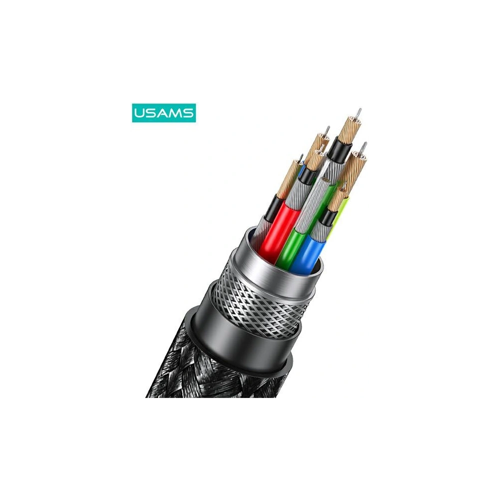 Hurtownia GSM - Kabel USAMS U81 USB-C/USB-C 100W PD Rychlé nabíjení 6m černý/black SJ570USB01 - USA792 - {ean13} - Hurt