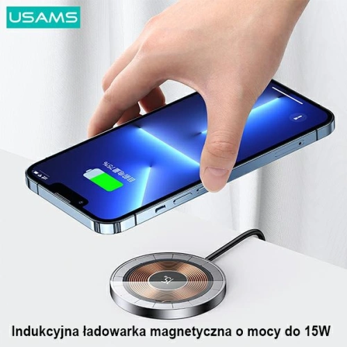 Ładowarka indukcyjna USAMS US-CD183 magnetic 15W czarny/black CD183CDX01