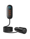 USAMS autós töltő 3xUSB/1xUSB-C 156W fekete/black CC161CC01