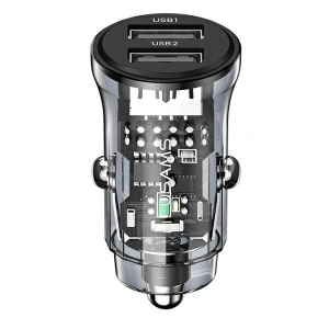 Hurtownia GSM - USAMS C31 3A 2xUSB-A Gyors Töltő Autós Töltő fekete/black CC162CC01 - USA795 - {ean13} - Hurt
