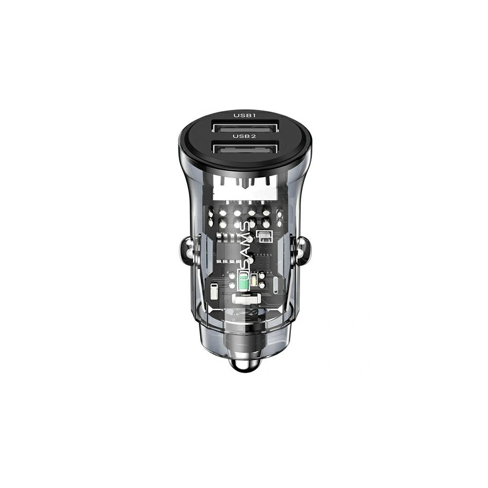 Hurtownia GSM - USAMS C31 3A 2xUSB-A Gyors Töltő Autós Töltő fekete/black CC162CC01 - USA795 - {ean13} - Hurt