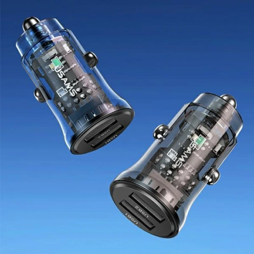 Ładowarka samochodowa USAMS C31 3A 2xUSB-A Fast Charge czarny/black CC162CC01