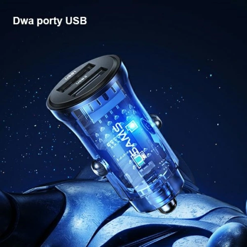 Ładowarka samochodowa USAMS C31 3A 2xUSB-A Fast Charge czarny/black CC162CC01
