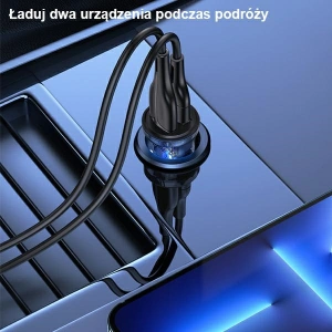 Hurtownia GSM - USAMS C31 3A 2xUSB-A Gyors Töltő Autós Töltő fekete/black CC162CC01 - USA795 - {ean13} - Hurt