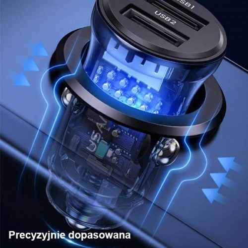 Ładowarka samochodowa USAMS C31 3A 2xUSB-A Fast Charge czarny/black CC162CC01