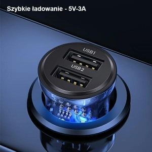 Hurtownia GSM - USAMS C31 3A 2xUSB-A Gyors Töltő Autós Töltő kék/blue CC162CC02 - USA796 - {ean13} - Hurt