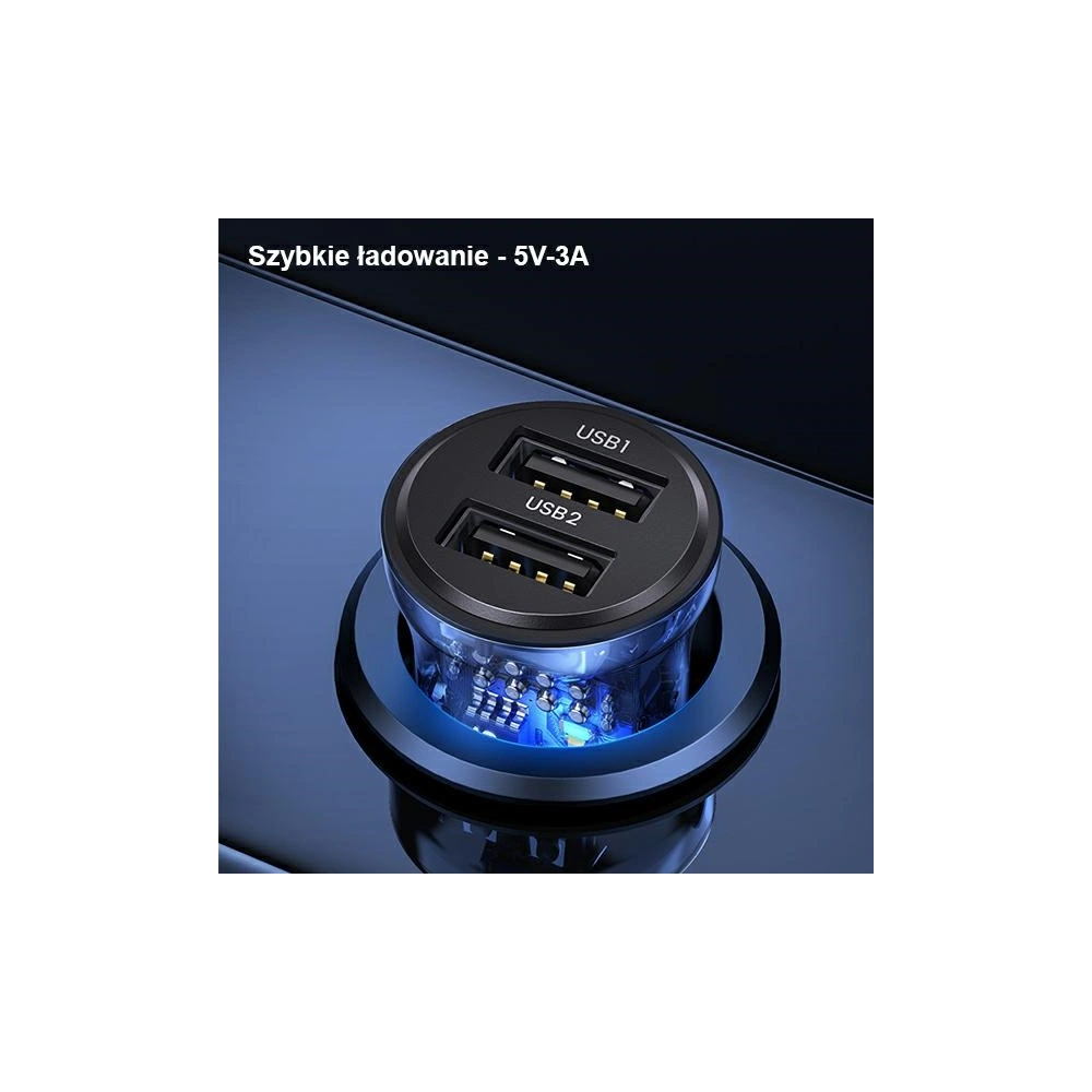 Hurtownia GSM - Auto nabíječka USAMS C31 3A 2xUSB-A Rychlé nabíjení modrá/blue CC162CC02 - USA796 - {ean13} - Hurt