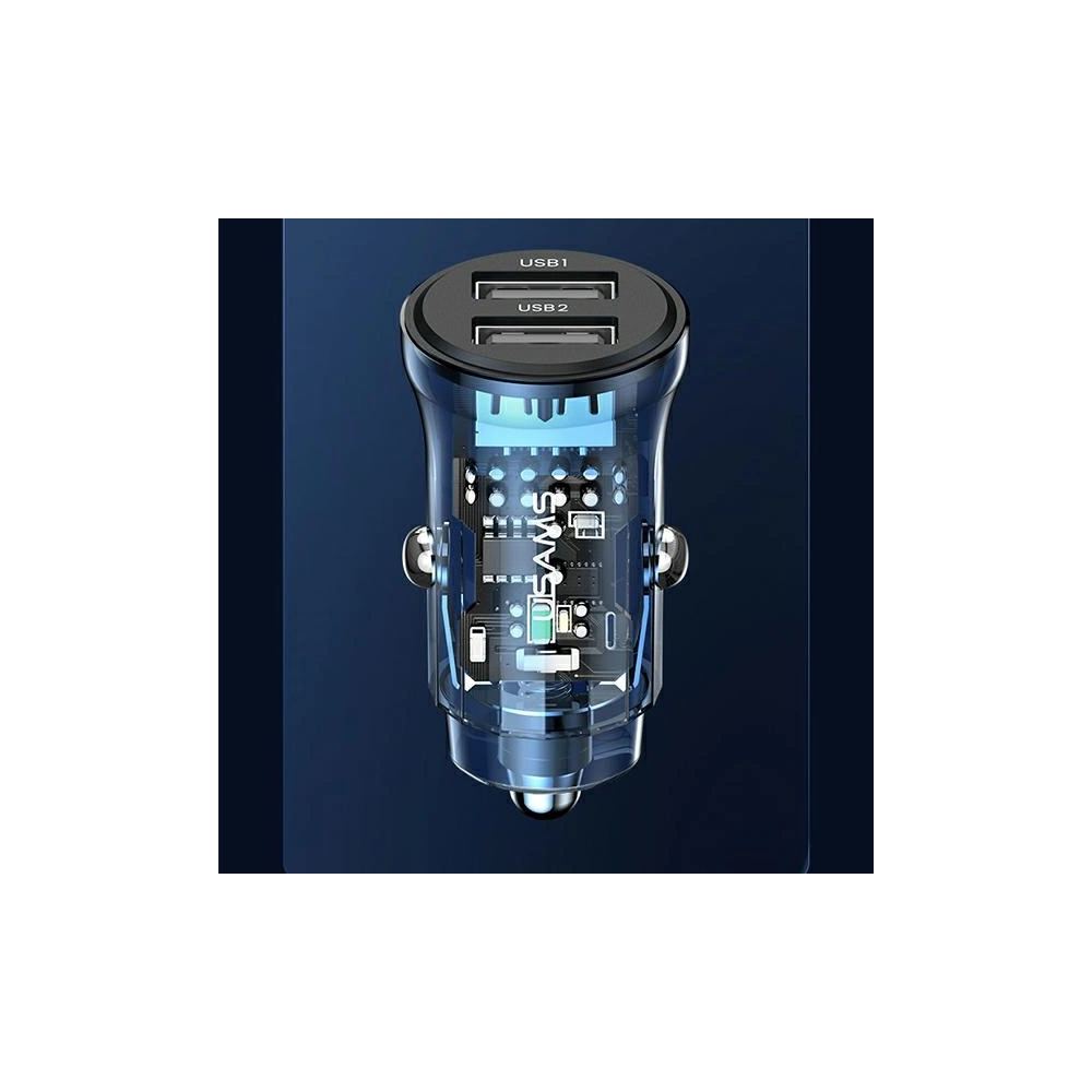 Hurtownia GSM - USAMS C31 3A 2xUSB-A Gyors Töltő Autós Töltő kék/blue CC162CC02 - USA796 - {ean13} - Hurt