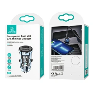 Hurtownia GSM - USAMS C31 3A 2xUSB-A Gyors Töltő Autós Töltő kék/blue CC162CC02 - USA796 - {ean13} - Hurt