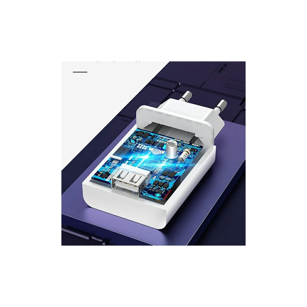 Hurtownia GSM - Încărcător de rețea USAMS T22 1xUSB 18W 3A QC3.0 + cablu USB-C 1m alb/white T48OCLN01 - USA797 - {ean13} - Hurt