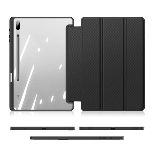 Etui Dux Ducis Toby Samsung Galaxy Tab S8+ Plus/Tab S7+ Plus/Tab S7 FE z uchwytem na rysik czarny