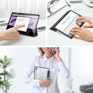 Hurtownia GSM - Dux Ducis Toby tok Samsung Galaxy Tab S8+ Plus/Tab S7+ Plus/Tab S7 FE stylus tartóval fekete színben - DDS588 - {ean13} - Hurt