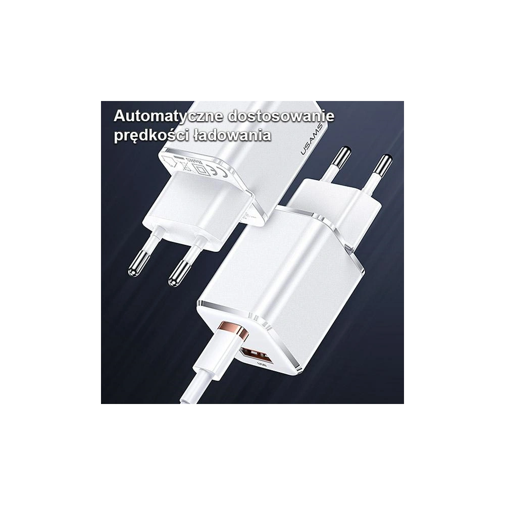 Hurtownia GSM - Síťová nabíječka USAMS T43 1xUSB-C/1xUSB 33W PD 3.0 + QC 3.0 + kabel U63 USB-C/Lightning bílý/white USKTZ02 - USA799 - {ean13} - Hurt