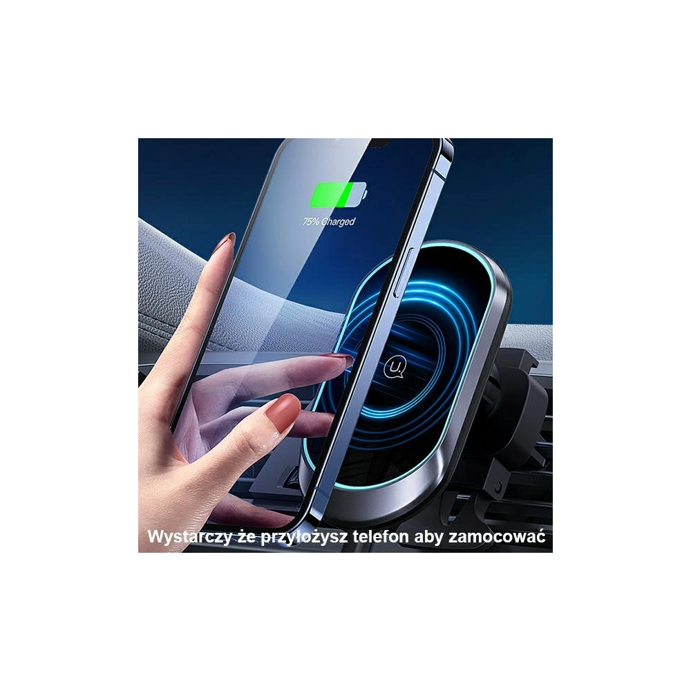 Hurtownia GSM - Magnetischer Halter USAMS Wireless Charging 15W Air Vent schwarz CD182ZJ01 - USA801 - {ean13} - Hurt