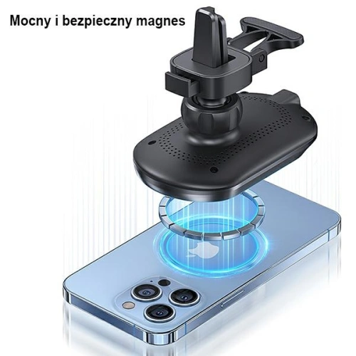 Magnetyczny uchwyt USAMS Wireless Charging 15W Air Vent czarny/black CD182ZJ01